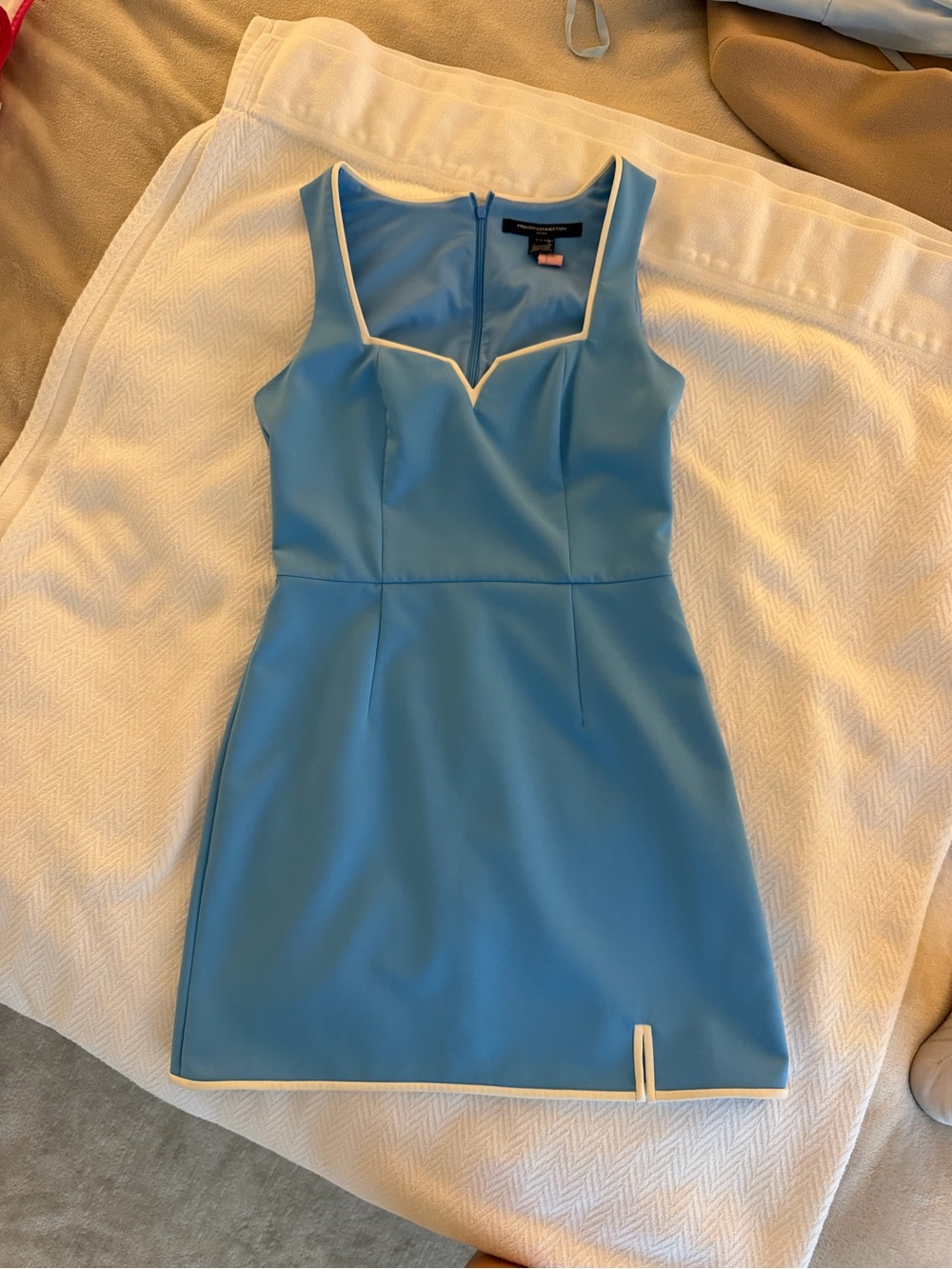 French Connection Light Blue Square Neck Mini Dress - Picture 3 of 3